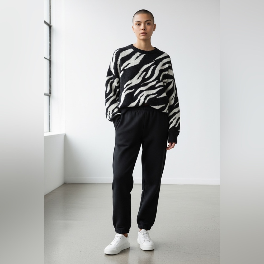 Mango Monochrome Zebra Sweater
